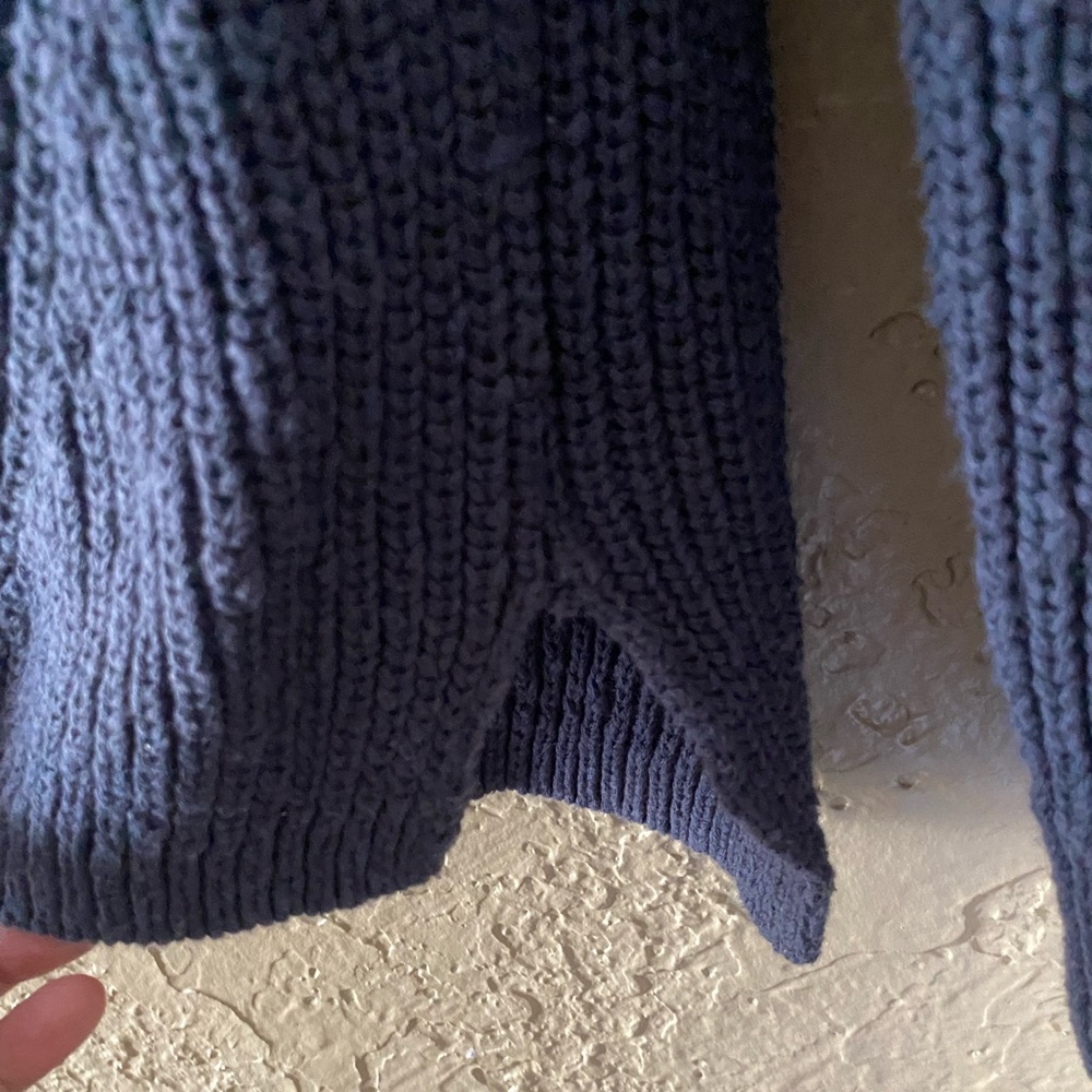 Madewell Deep Blue V Neck Sweater Large - Picture 5 of 7